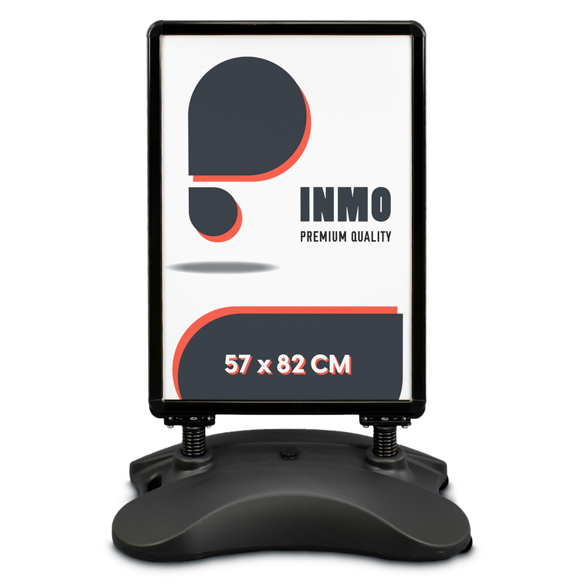INMO Kundenstopper A1 Plakatständer schwarz, Werbetafel ink. Tank. Idealer Kundenstopper für innen und außen. Mobil dank Rollen ink. zwei Schutzfolien. Werbeständer, Werbeschild