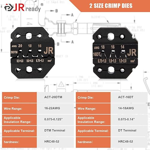Miniatura 4 de JRready ST6436 DT DTM Deutsch Kit de conectores 2 3 4 6 8 12 pines, herramienta de engarce Deutsch ACT-LY Deutsch, tamaño 16 20 pines estampados