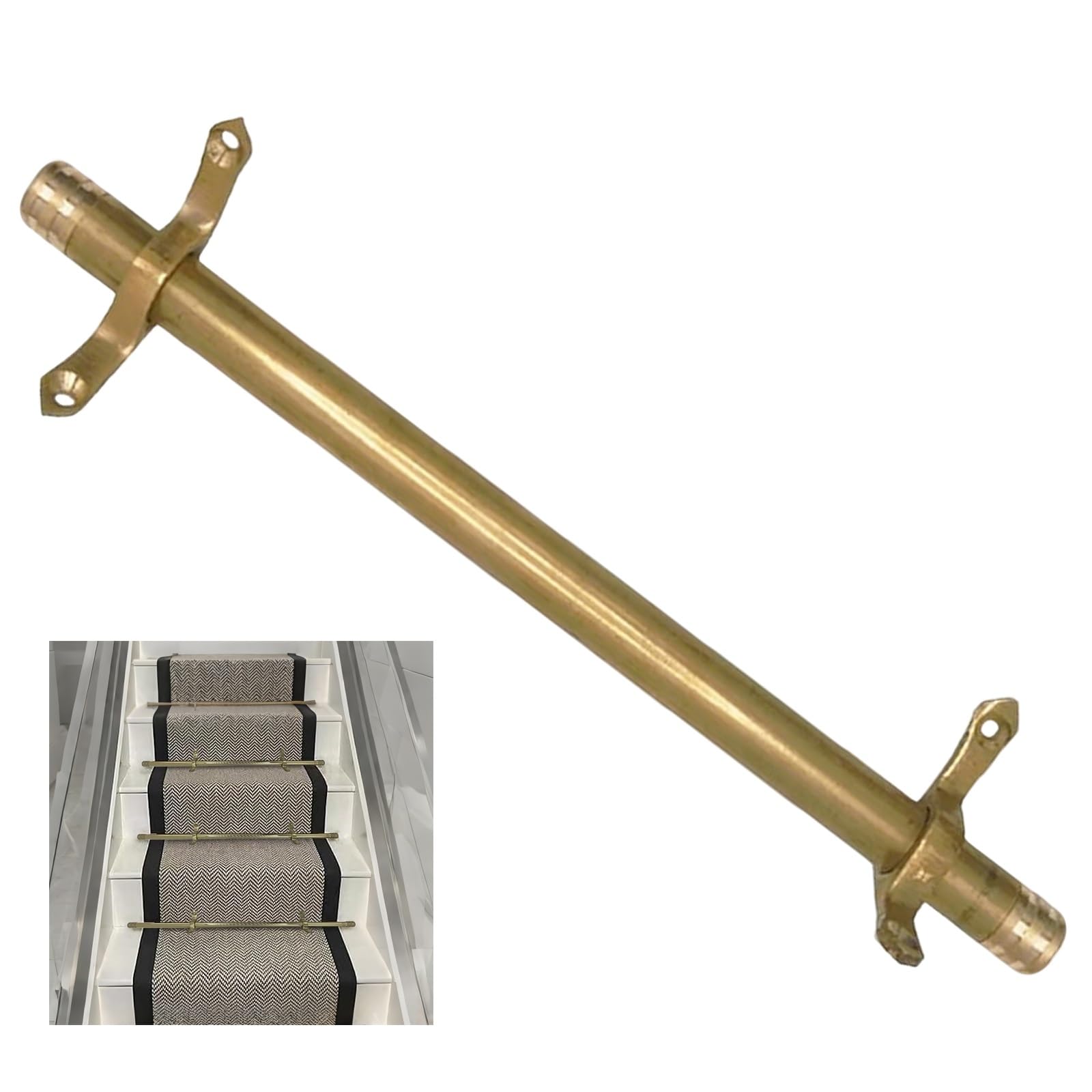 DFGHNBVC Cuttable Stair Carpet Runner Rod Set For Elegant Stair Poles, Adjustable Length,3Pcs-20In/51Cm