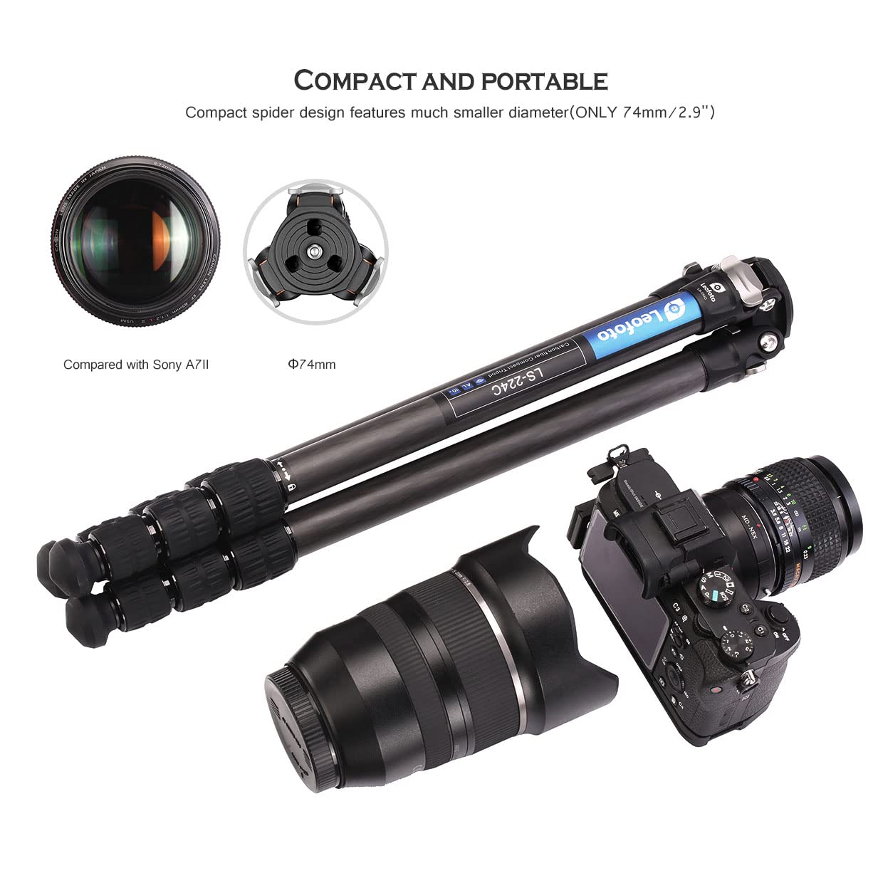 Amazon | Leofoto レオフォト LS-224C 三脚 国内正規輸入品 パイプ径 