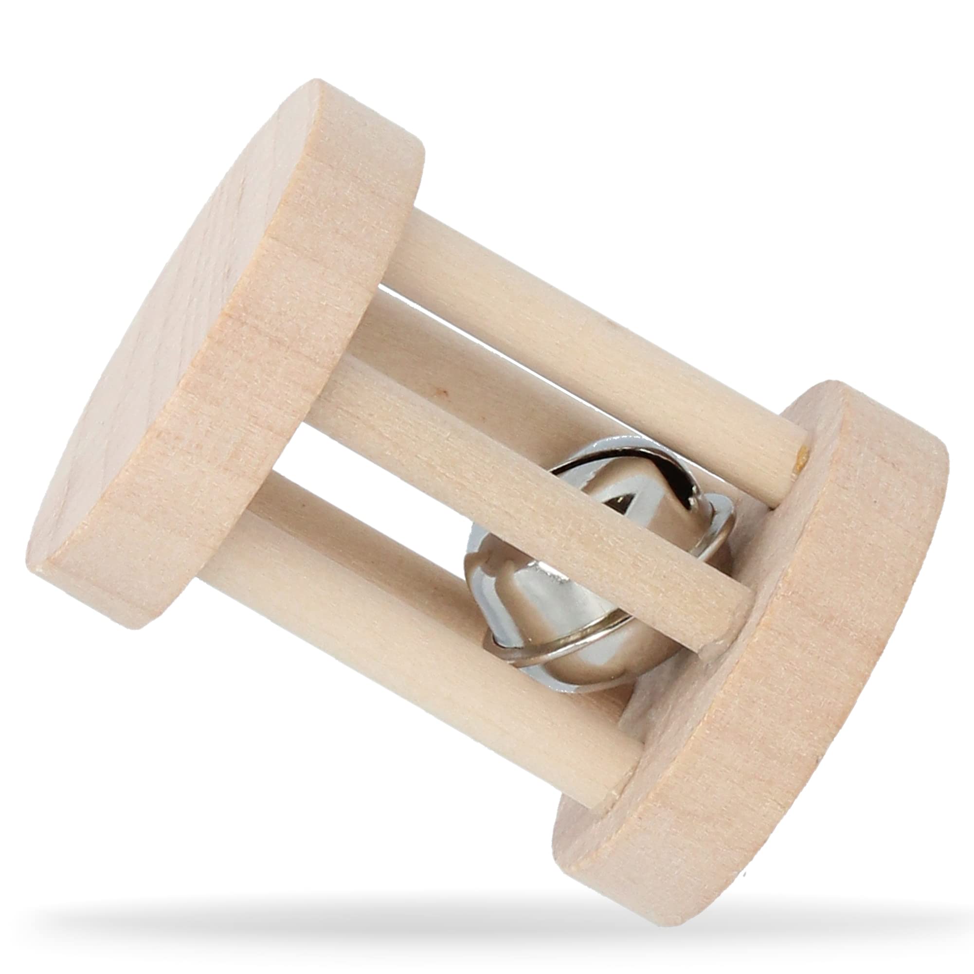 Set 3 Giocattoli In Legno Per Conigli E Roditori Con Campanelle, Per Criceti, Cincillà E Cavie