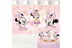 Personalized Baby Minnie Mouse Photo Backdrop for Unforgettable Birthday Parties