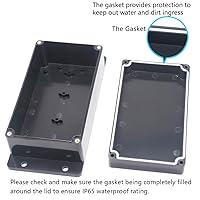 Vista 4 de Zulkit Caja de conexiones de plástico ABS a prueba de polvo impermeable IP65 cajas eléctricas universales recinto de proyecto con oído fijo negro