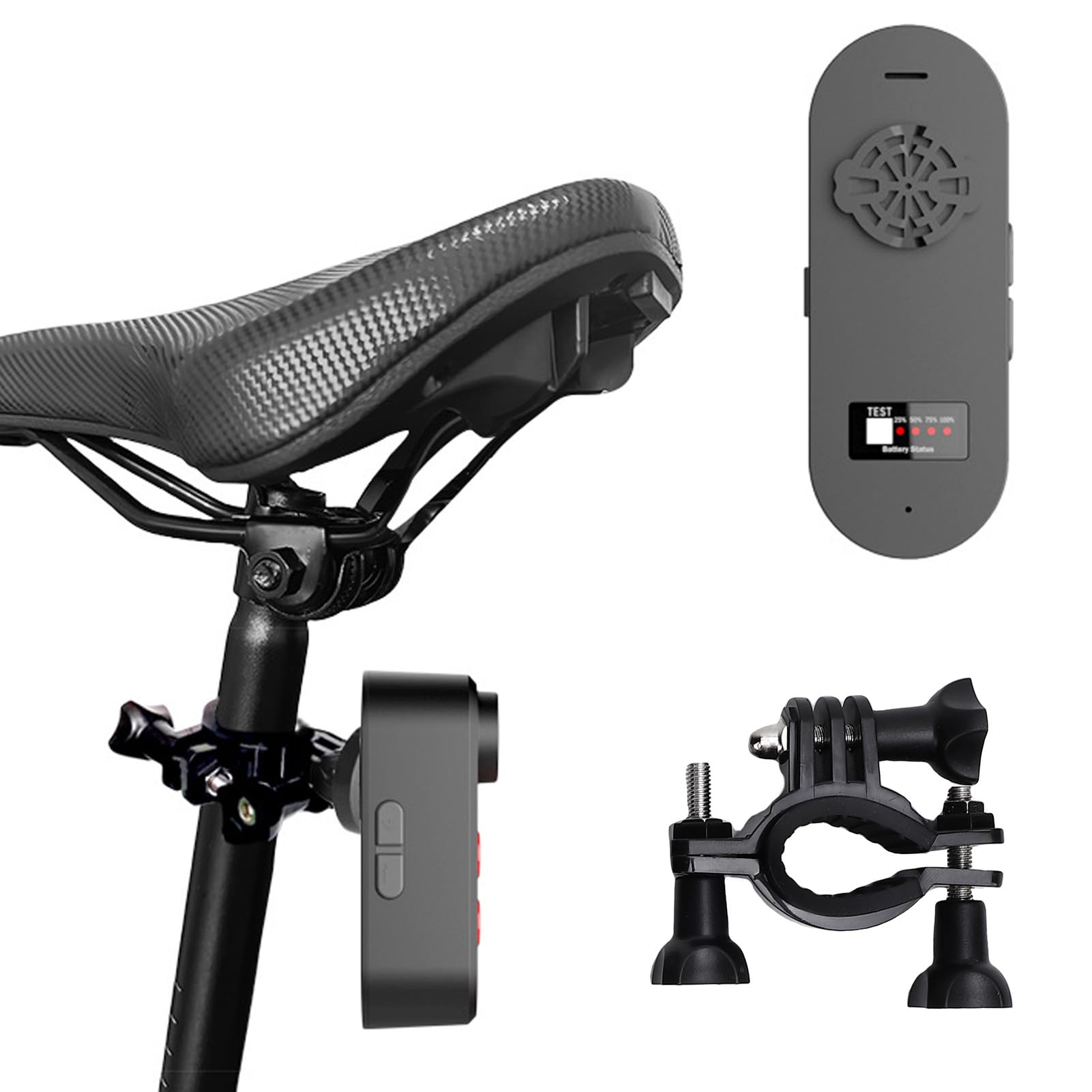 CHICIRIS Kamera Rowerowa 4K, Kąt Szerokości 140 Stopni, Widok z Tyłu z światłem Ogonowym, Wodoodporne IPX6 dla Sportów Rowerowych (64G)
