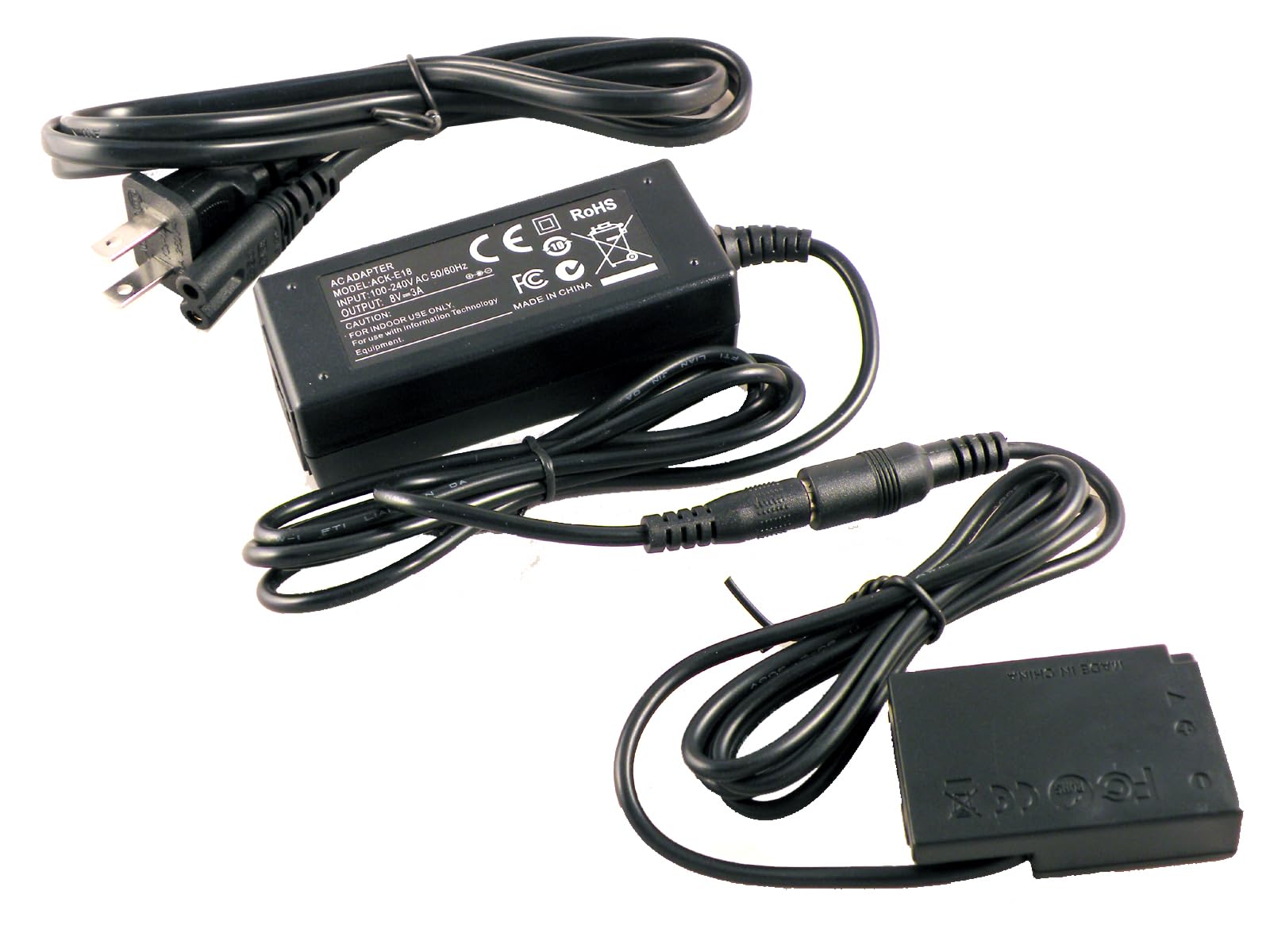 AC Adapter Kit Compatible with Canon EOS 77D 200D 250D 750D 760D 800D 8000D 9000D R8 R10 R50 RP, EOS Kiss X8i X9i, EOS Rebel SL2 SL3 T6i T6s T7i T8i;