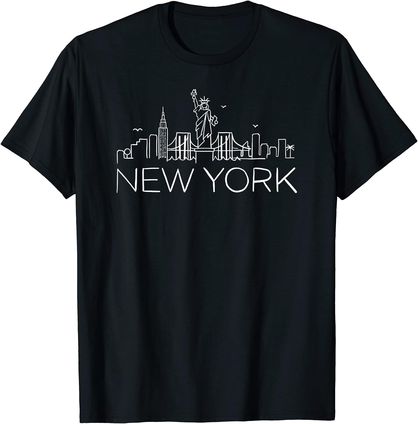 NYC New York City MerchNYC New York City Skylines statue of liberty Birds T-Shirt