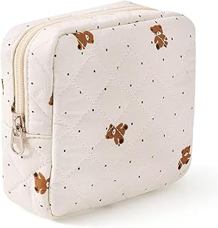 Pequeña bolsa de maquillaje de algodón acolch...