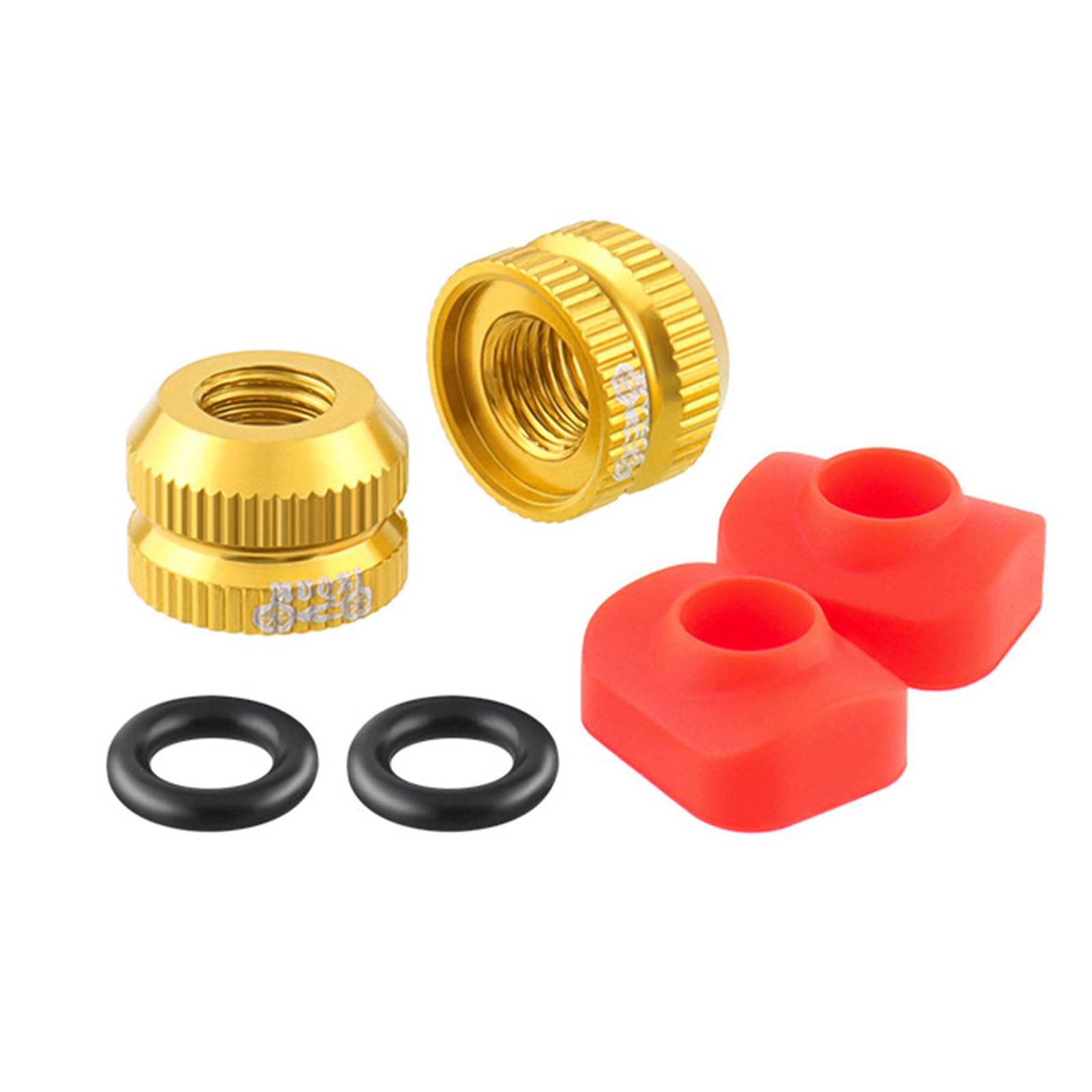 2Pcs Bicyles Inner Tube Valves Nut Replacements Bicycles Vacuum Tire Valves Nut with Seal Rings for Mountain Bicyles