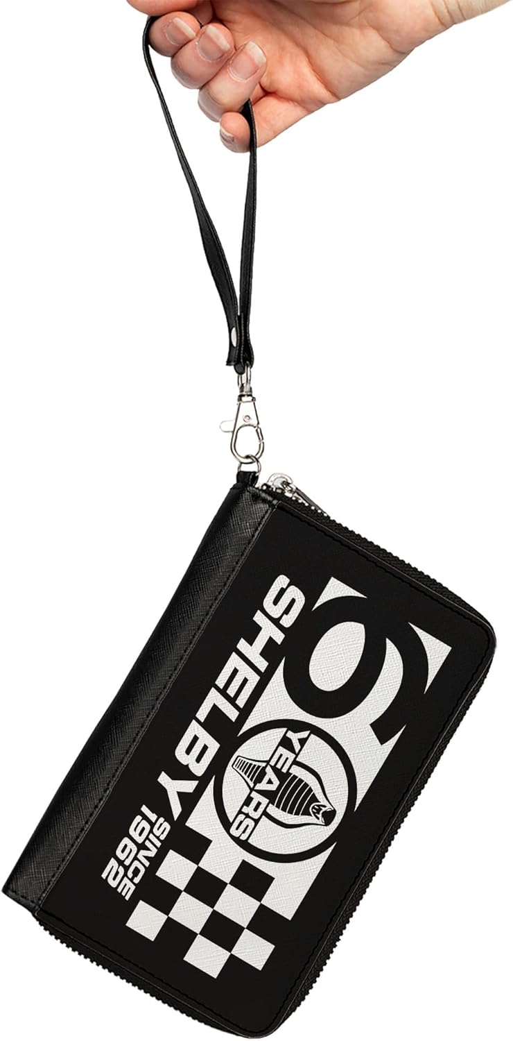 Buckle-Down Women's PU Zip Around Wallet Rectangle-Shelby 60th Anniversary, 7.5"x4.5"