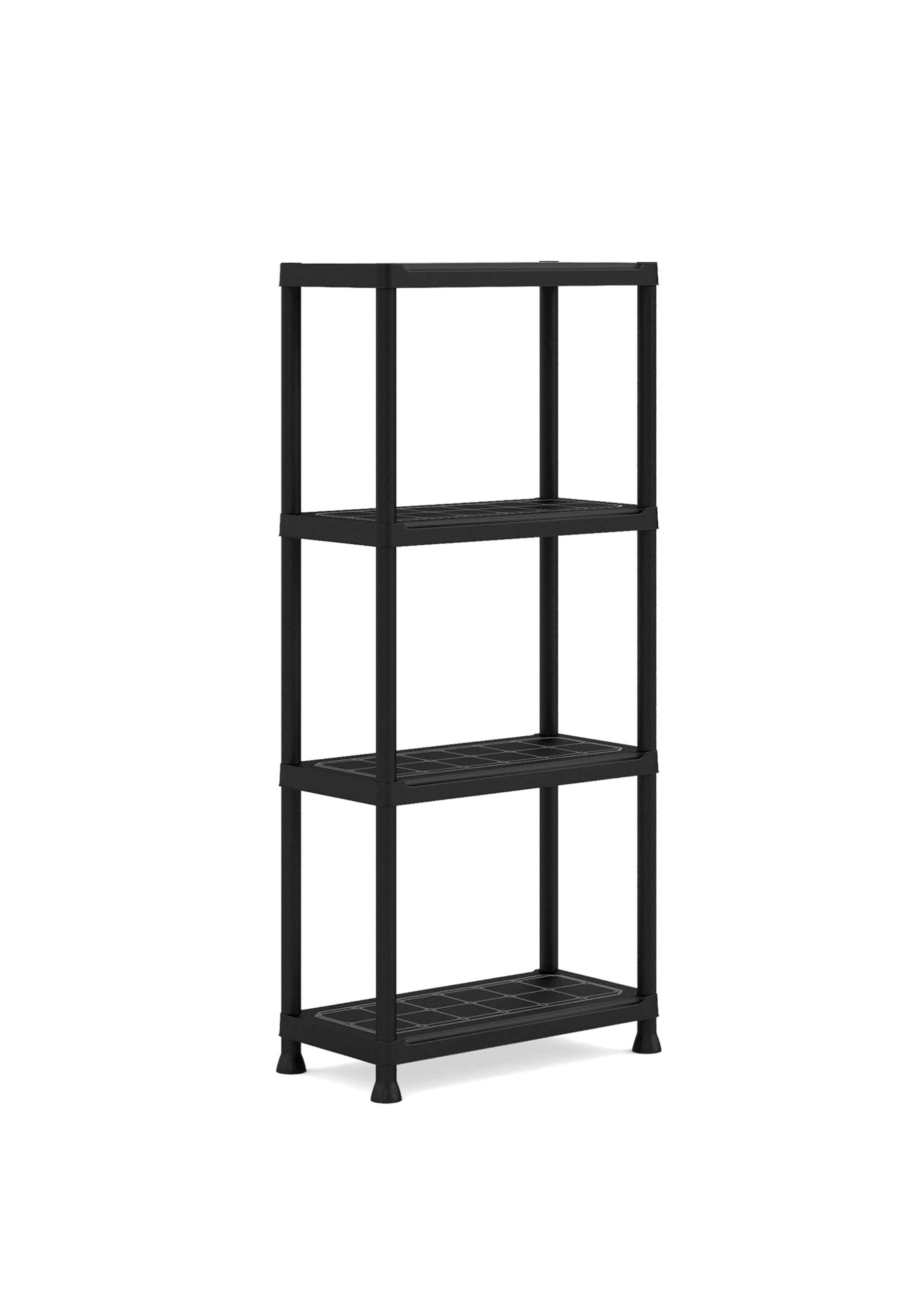 Keter Lot de 2 étagères 60/4, Noir, 4 étagères, Charge maximale 20 kg chacun, 60 x 30 x 135 H cm
