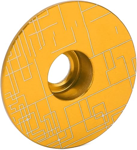 Miniatura 9 de SUNGOOYUE Auriculares, aleación de aluminio de 1.252 in, cubierta superior con pernos para bicicletas de montaña, bicicletas de carretera (amarillo)