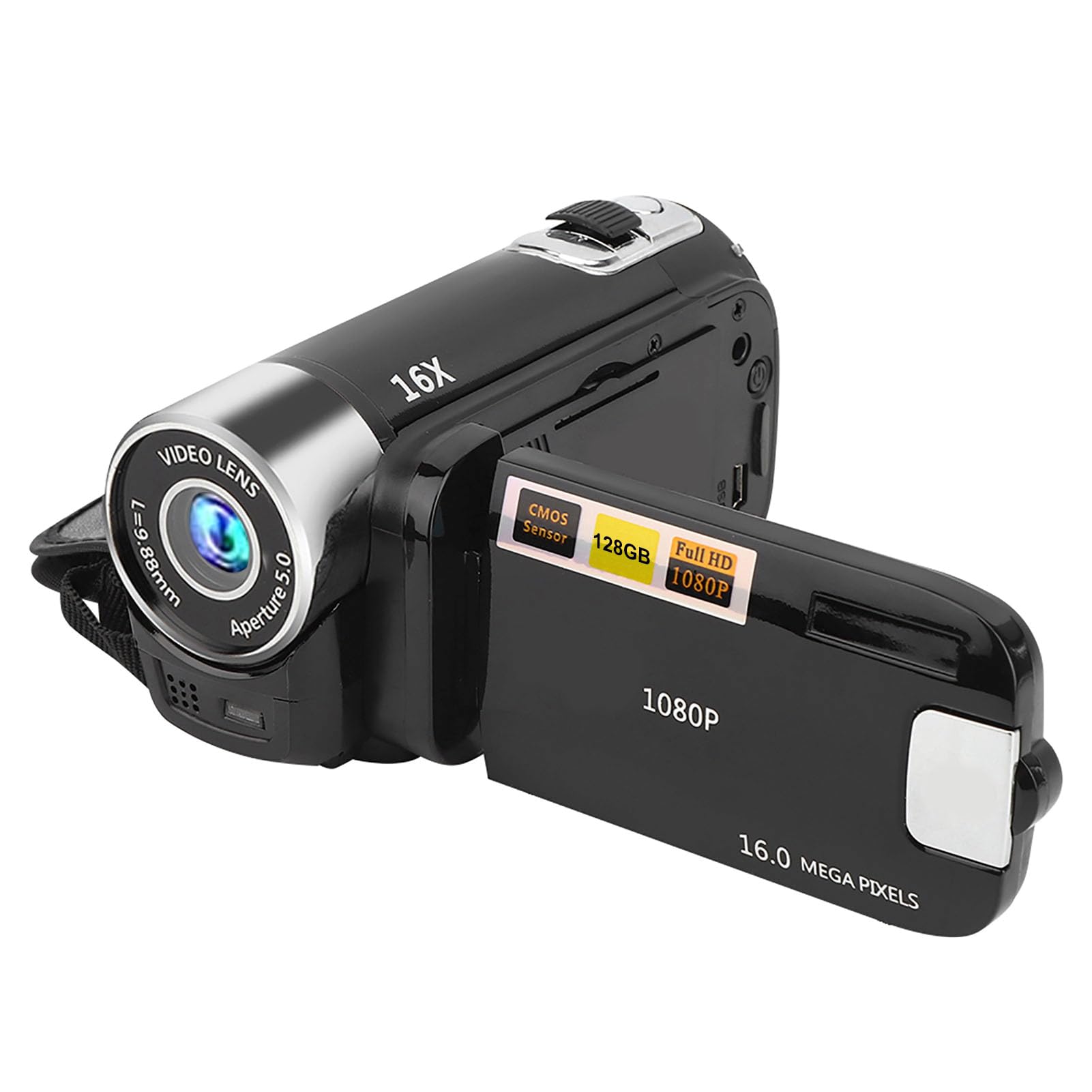 Digital Camcorder, DH-90 16X Digital Zoom 2.7 Inch Colourful Display Screen, High Definition Camera Image Video Shooting Camcorder US Plug 110-240V