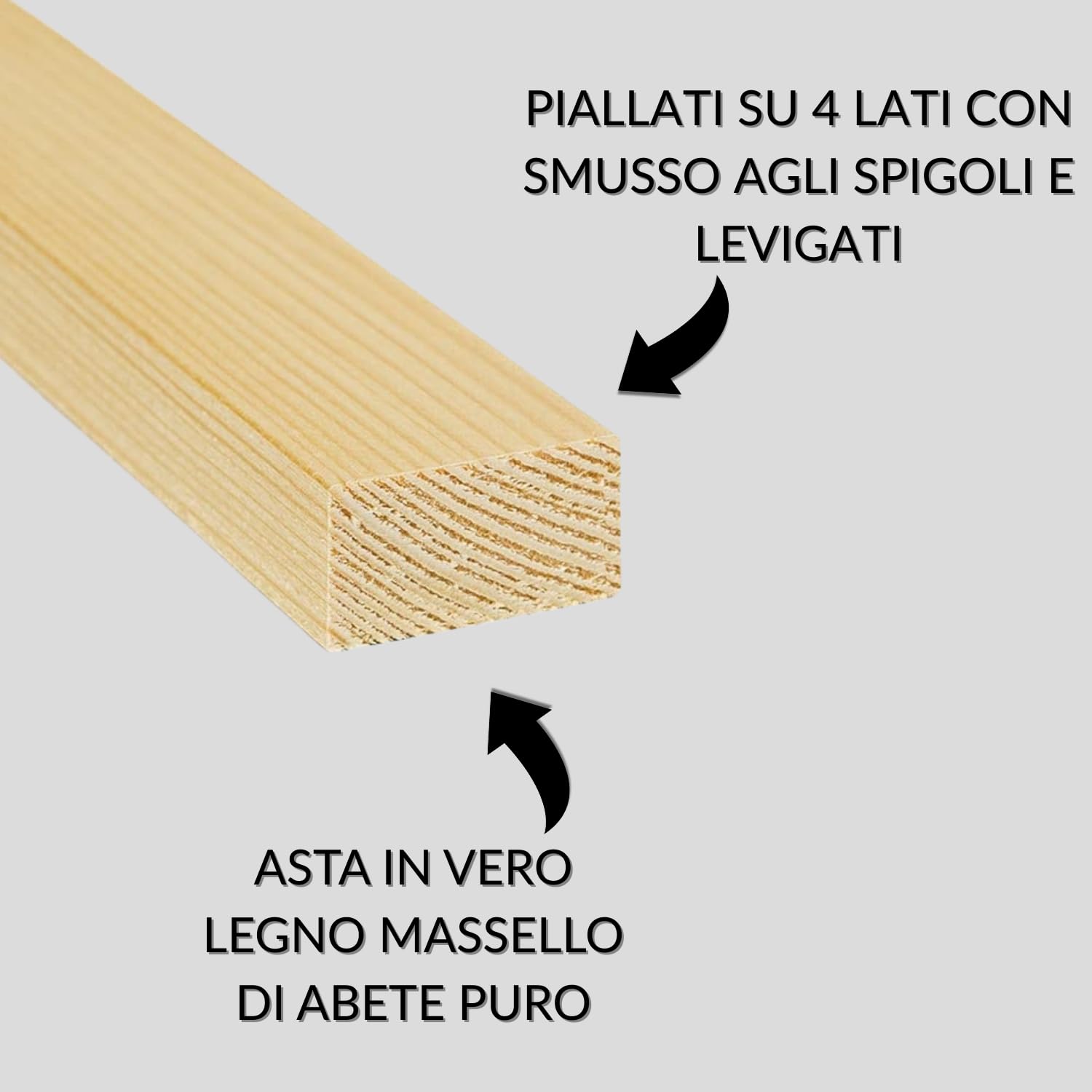TWE Listelli Legno Massello Abete x 3 Metri Piallati su Quattro Lati con Smusso su Spigoli Made in Italy Confezione da 10 pz (15x30) mm