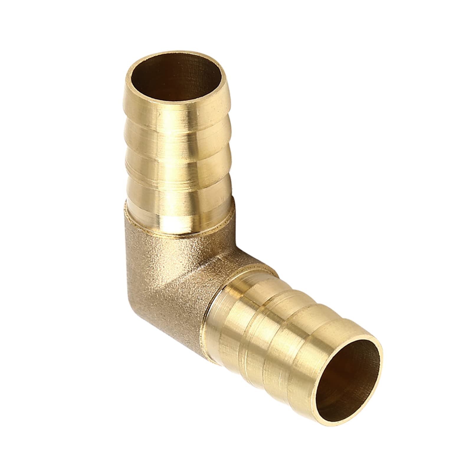 QUARKZMAN 16mm Laiton Raccord cannelé Barb Coude x 1 Pièce 90 Degré avec Mâle Filetage Connecteur pour Air Compresseurs, Pneu Installation et Avion Commandes, [Doré Ton]