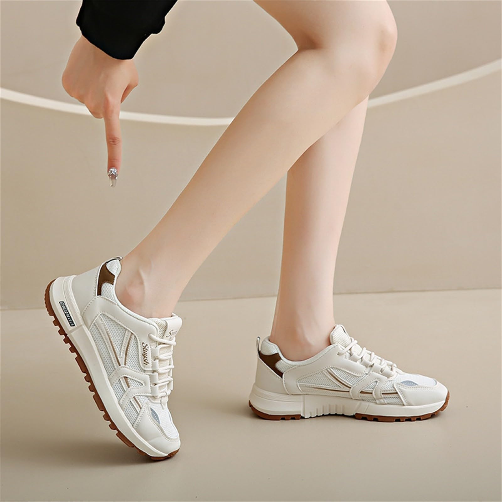 Sneakers Classiche da Donna con Suola Ammortizzata Antiscivolo,Scarpe Estive per l'uso Quotidiano Scarpe da Ginnastica da Donna Elegante e Confortevole