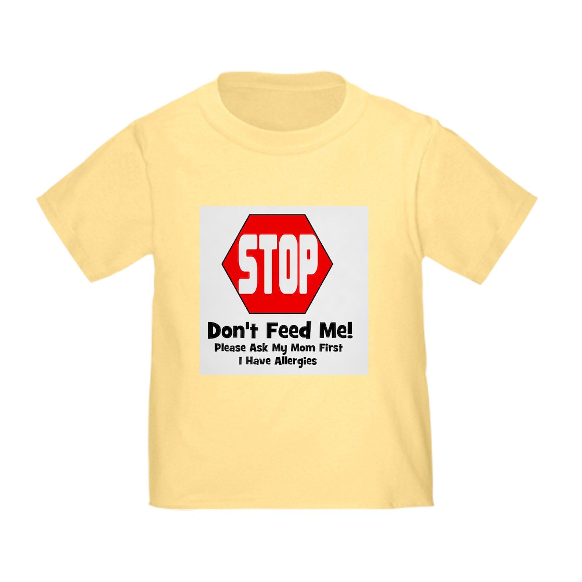 CafePress Don't Feed Me Allergies Toddler T Shirt Toddler Graphic Tee, 100% Cotton Daffodil Yellow