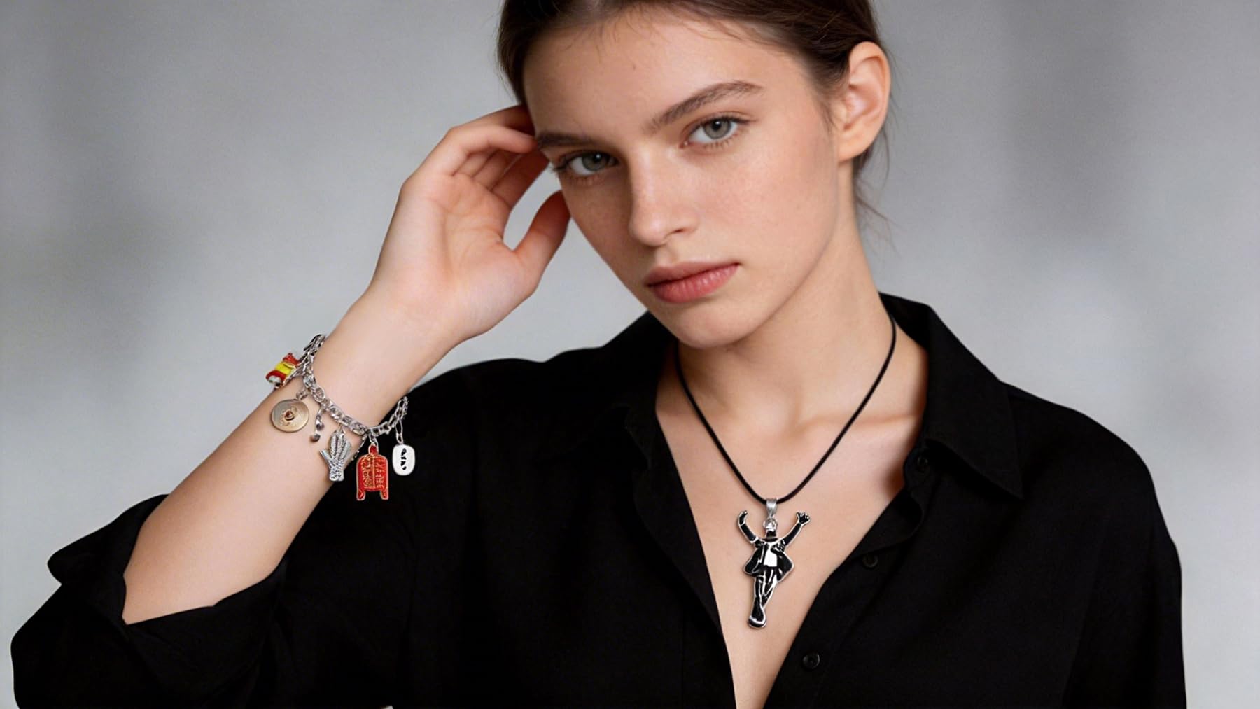 Uomo/Donna Unisex Bracciale+Collana Classico Jewellery Compleanno/Valentine's Day Regalo Gift Moda Versatile Halloween Natale Carnevale Concerto Retrò Punk Decorazioni Bracciale+Collana