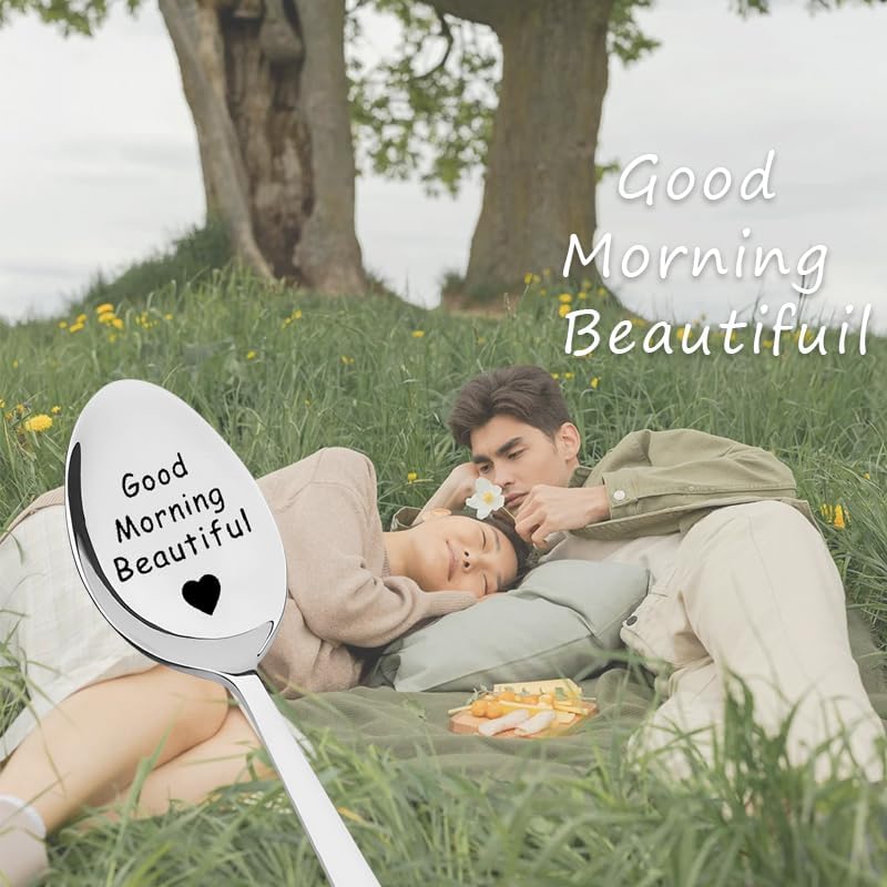 Miniatura 6 de Regalos de cumpleaños de aniversario para esposa, novia, buenos días, hermosa cuchara de té, regalos para mujeres, hija, hermana, regalo de Navidad