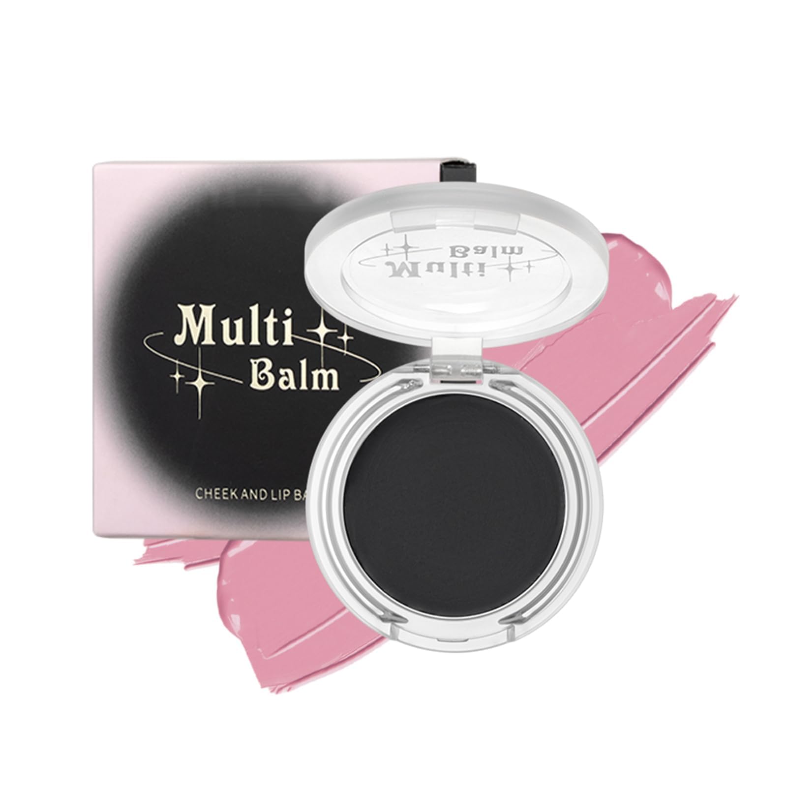 Black Cream Blush, Color Changing pH Magic Waterproof Gel for Cheeks and Lips - Clear Crystal Balm Tint Natural Blendable Multi-Use Makeup