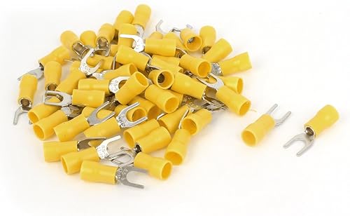IIVVERR 55PCS 12-10AWG SV5.5-5 Stud aislado horquilla terminales conector eléctrico (55PCS 12-10AWG SV5.5-5 Terminales aislados de horquilla de