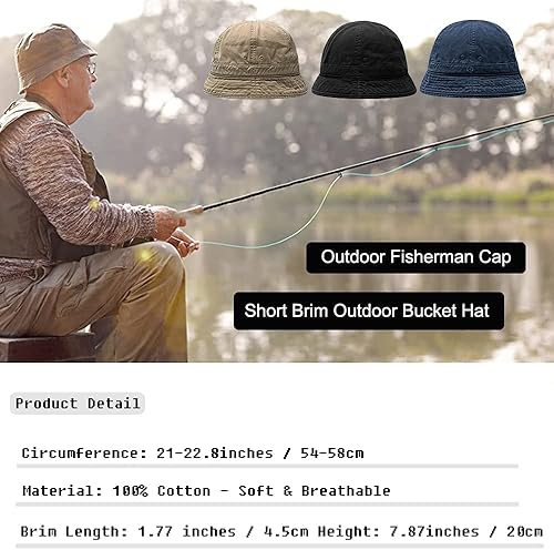 Miniatura 8 de Croogo Sombrero de pescador lavado retro sombrero de playa unisex al aire libre pescador gorra floppy sol safari verano sombrero