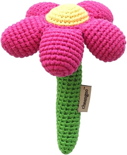 Sonajero de bebé flor magenta