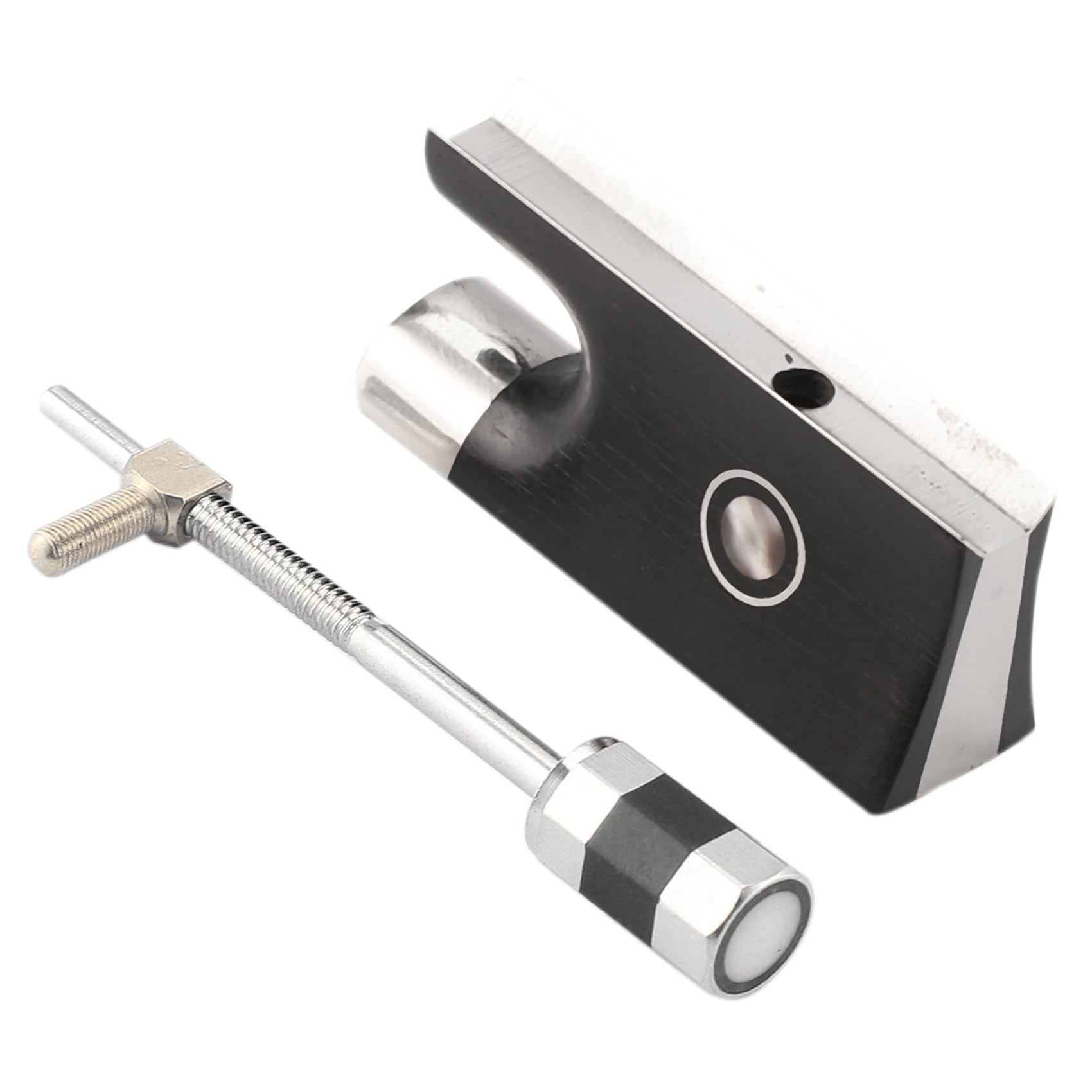 Geigenbogenfrosch 4/4 Violine Teile Metall Schwarz Silber | Hochwertiger Geigenbogenfrosch aus Metall, passend für 4/4 Violinen, perfekter Ersatz bei Beschädigung, einfache Montage.