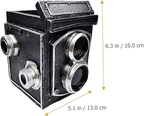 Miniatura 2 de COHEALI Maceta retro con forma de cámara para suculentas y cactus, maceta de escritorio compacta de resina para el hogar, oficina, alféizar de
