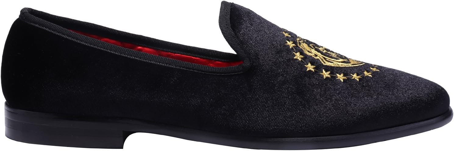 ELANROMAN Loafers for Men Velvet Shoes of Fashion Embroidered 1.0 and 2.0 Party Wedding Prom Shoes - Image 7
