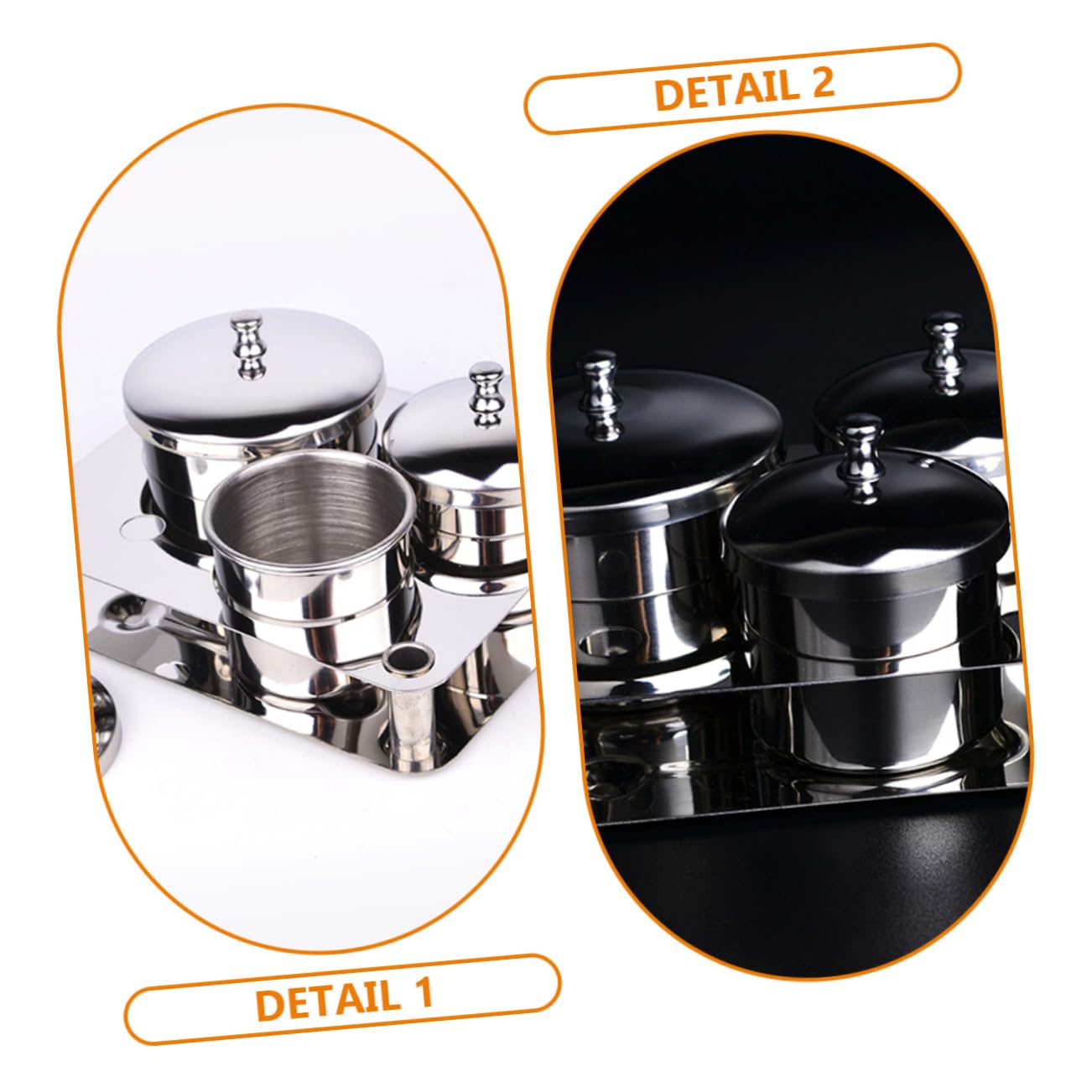 Stainless Steel Nail Liquid Holder Multi Function Manicure Cups with Lid Soak Off Nail Cleaning Bowls for Professional and Polish Storage