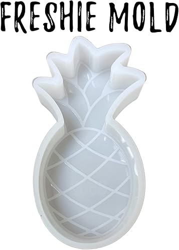 Miniatura 2 de Molde de silicona Freshie de piña para automóvil, 4.25 x 2 x 0.8 pulgadas, moldes tropicales de frutas y verano con líneas y hojas para perlas