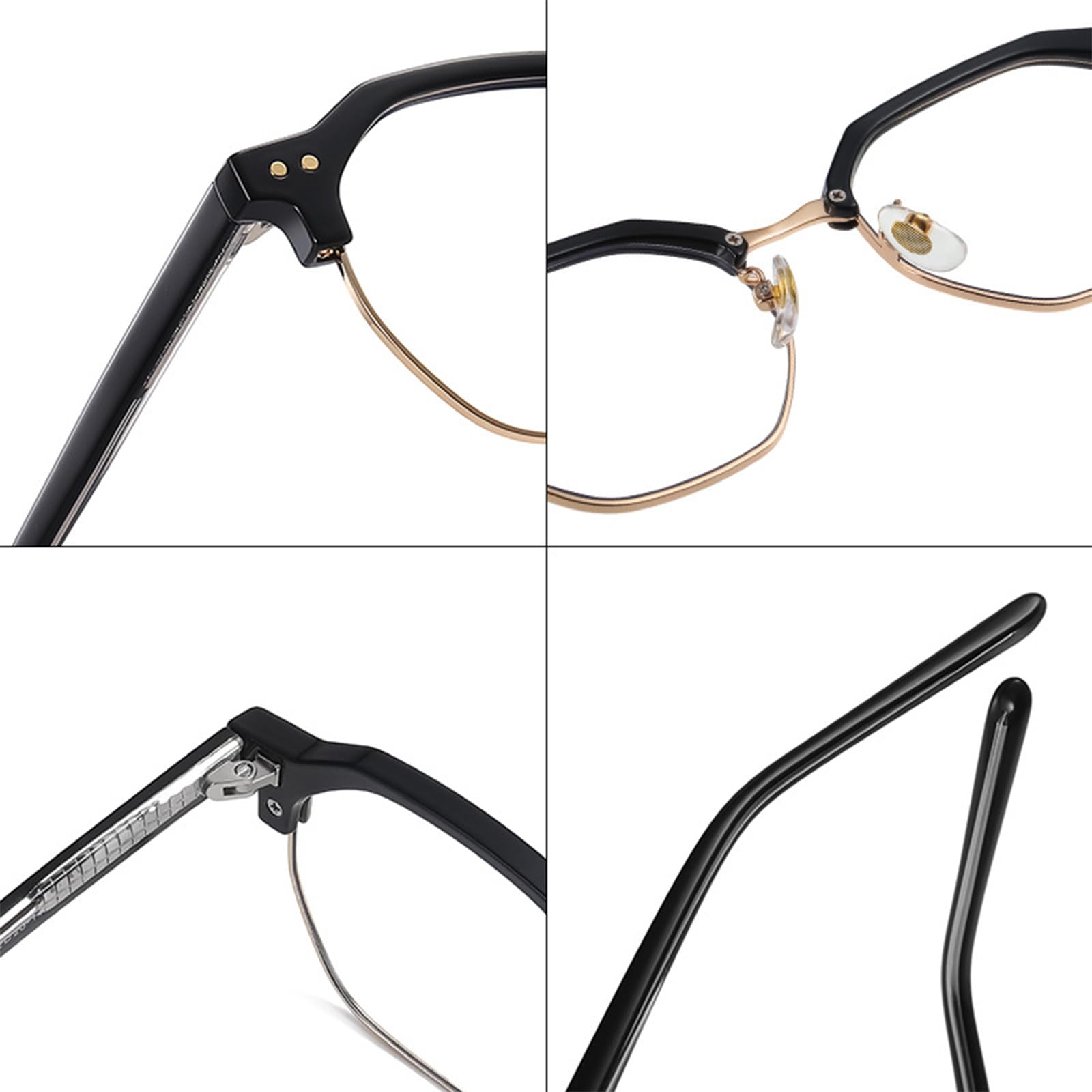 Blaulichtfilter Brille Für Herren Computerbrille TR90 Halbes Bild Anti Blaulicht Anti-Müdigkeit Blue Light Blocking Glasses Ohne Stärke Für PC TV Tablet Unisex,A