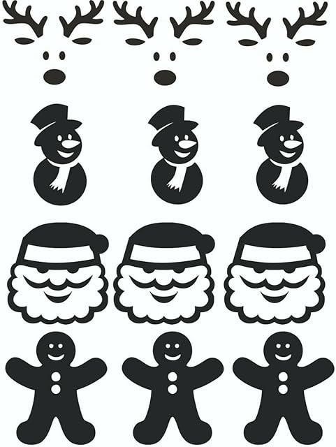 12x Christmas Santa Wine Glass Mug Bauble Decoration Vinyl Decals Stickers