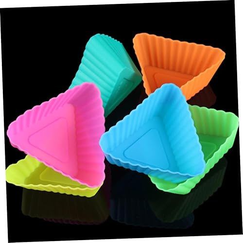 Miniatura 8 de Ciieeo 20 piezas de taza triangular para muffins, tazas de postre, moldes de pastelería, moldes para magdalenas, moldes para hornear bricolaje,