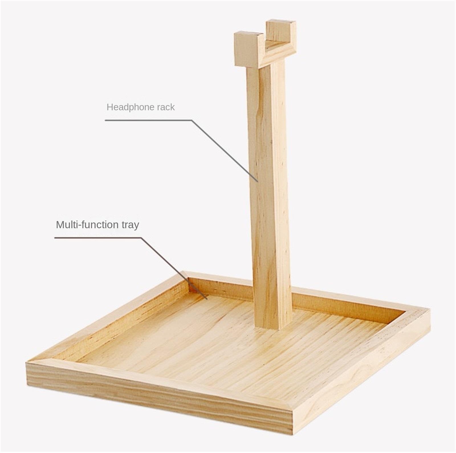 Soporte para Auriculares Soporte De Madera For Auriculares Escritorio, Estante Creativo For, Almacenamiento, For For Juegos PC para oficinas y Sala de Juegos(Natural)