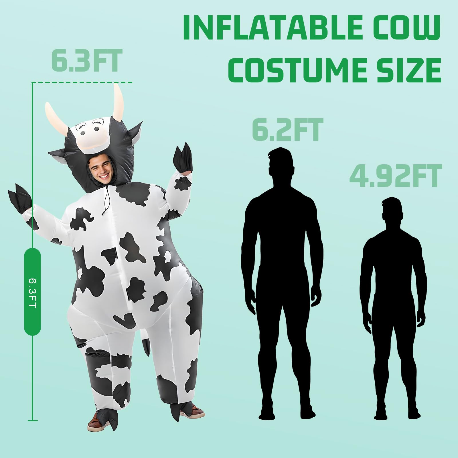 MIAOKE Inflatable Costume, Halloween Costumes Adult Inflatable for Men Women Blow up Funny Fancy Dress (Cow) - Image 3