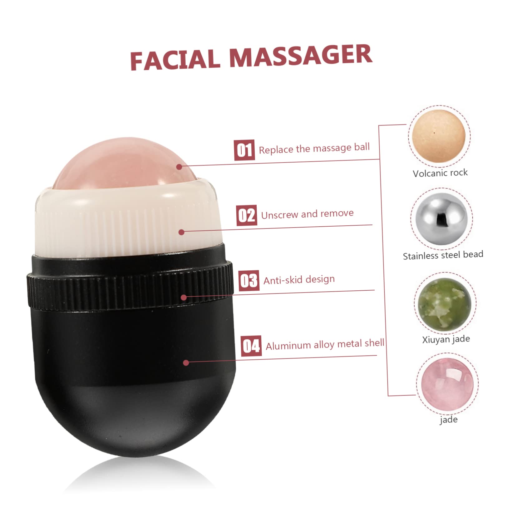 3sätze Jade Roller Für Gesichtsmassage Jade-ball Massager Für Hautpflege Schwellungen Und Dunkle Augenringe Verbessert Die Durchblutung Hautfreundlich Für Tägliche Anwendung