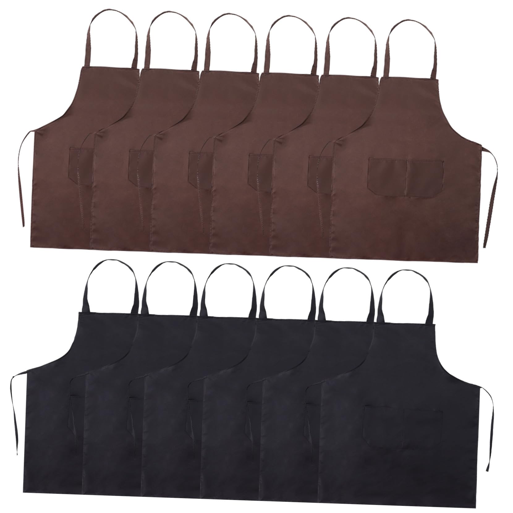 SHOWERORO Lot De 12 Tabliers Unisexes Pour Cuisine Salon Coiffeur Barbier Dessin Avec Poche À Bavette Peinture Sur Devant
