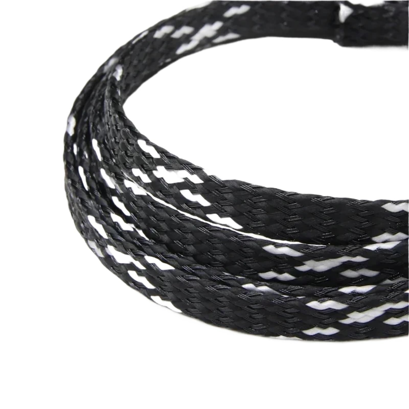 Copri Cavi Guaina for cavo da 1~50 m Treccia espansa 4 8 12 mm Avvolgicavo flessibile Guaina di protezione isolata Guaina for cablaggio(Black White Black,04mm,20 meters)