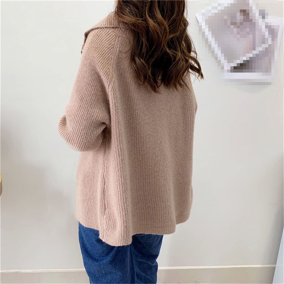 Chaqueta de punto con cremallera para mujer, estilo coreano, otoño/invierno