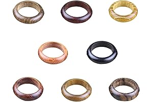 8Pcs Natural Wooden Rings: Vintage Bohemian Statement Jewelry