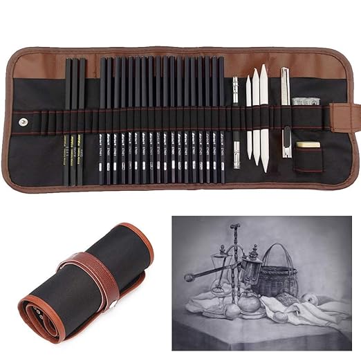DaKos 29 Pieces Professional Sketching & Drawing Art Tool Kit with