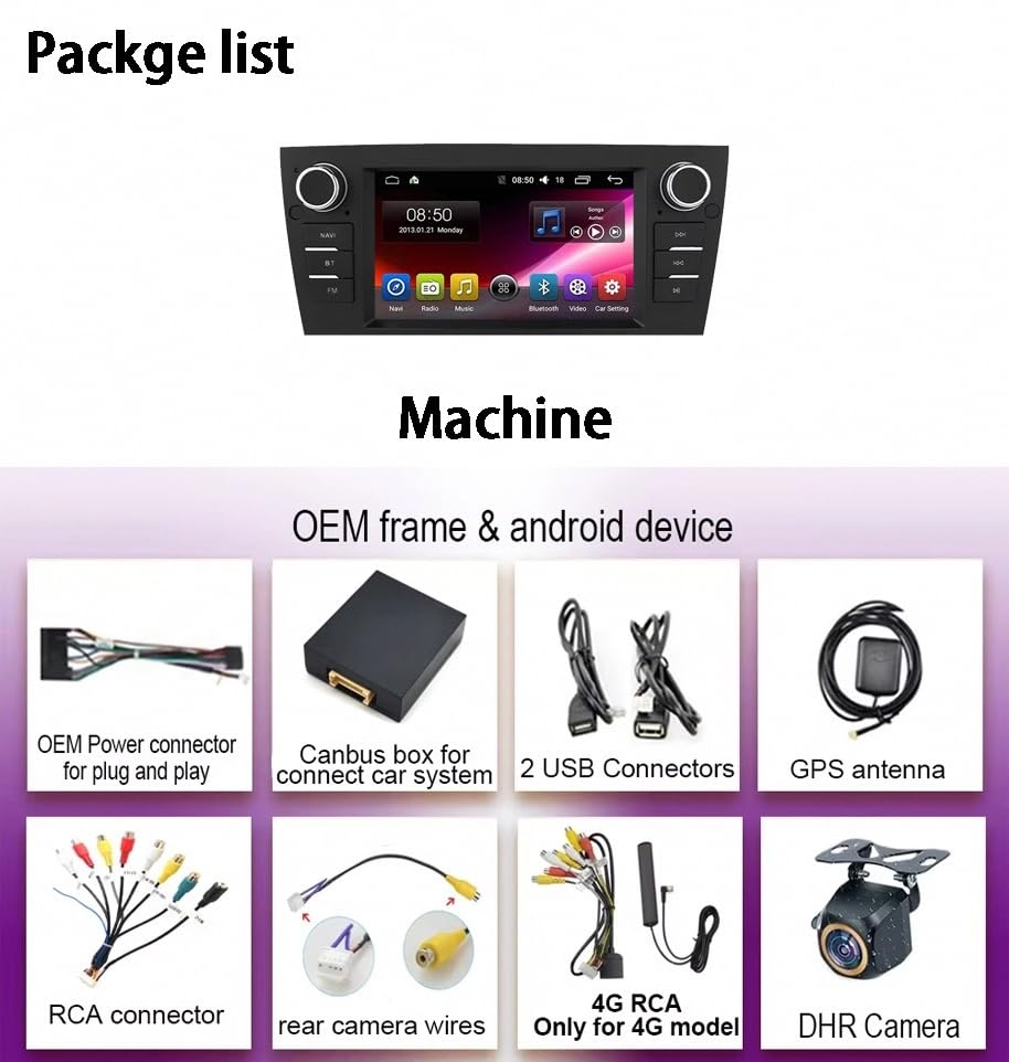 Radio Coche 2 DIN para BMW E90 con pantalla Incell y Bluetooth 7