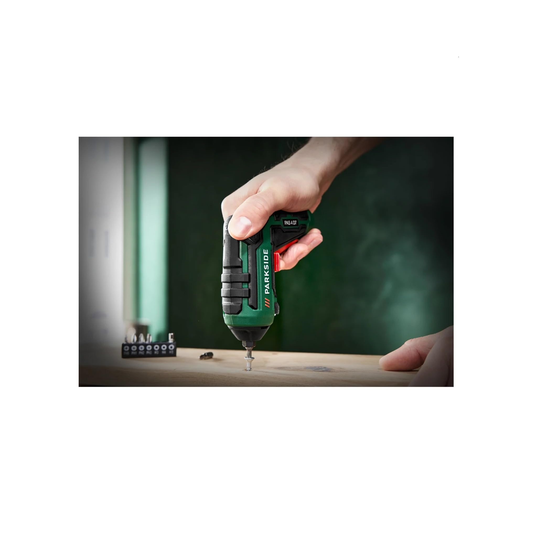 PARKSIDE Atornillador inalámbrico 4 V PAS 4 D7, con cable de carga USB, atornillador taladro a batería