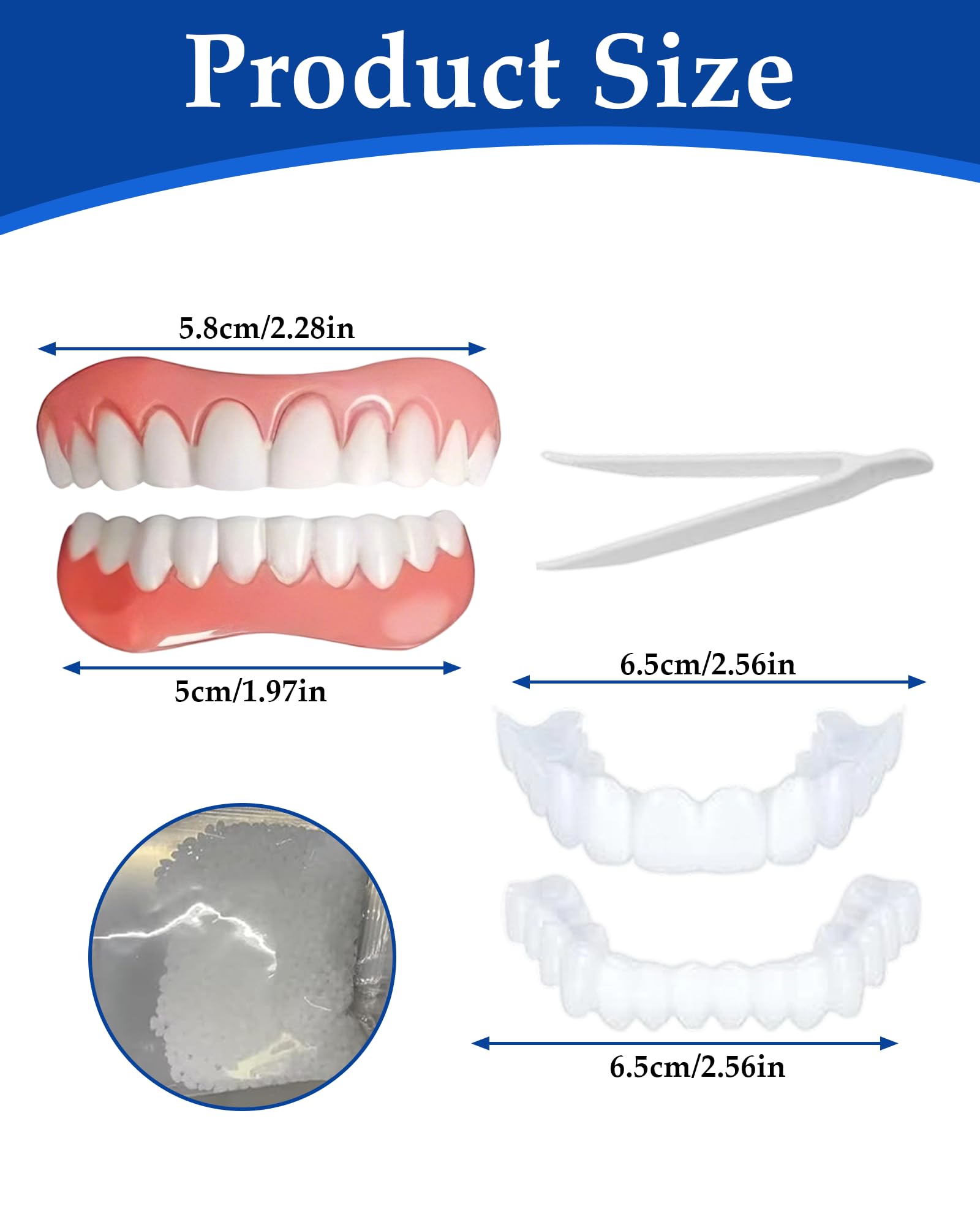 2 Paia Protesi Dentale Universale,Faccette Dentali,Faccette Denti Sorrisi Cosmetici,Denti Finti Da Applicare Da Soli Dentiera Finta Naturale Dentiera Provvisoria,Protesi Naturali Istantanee