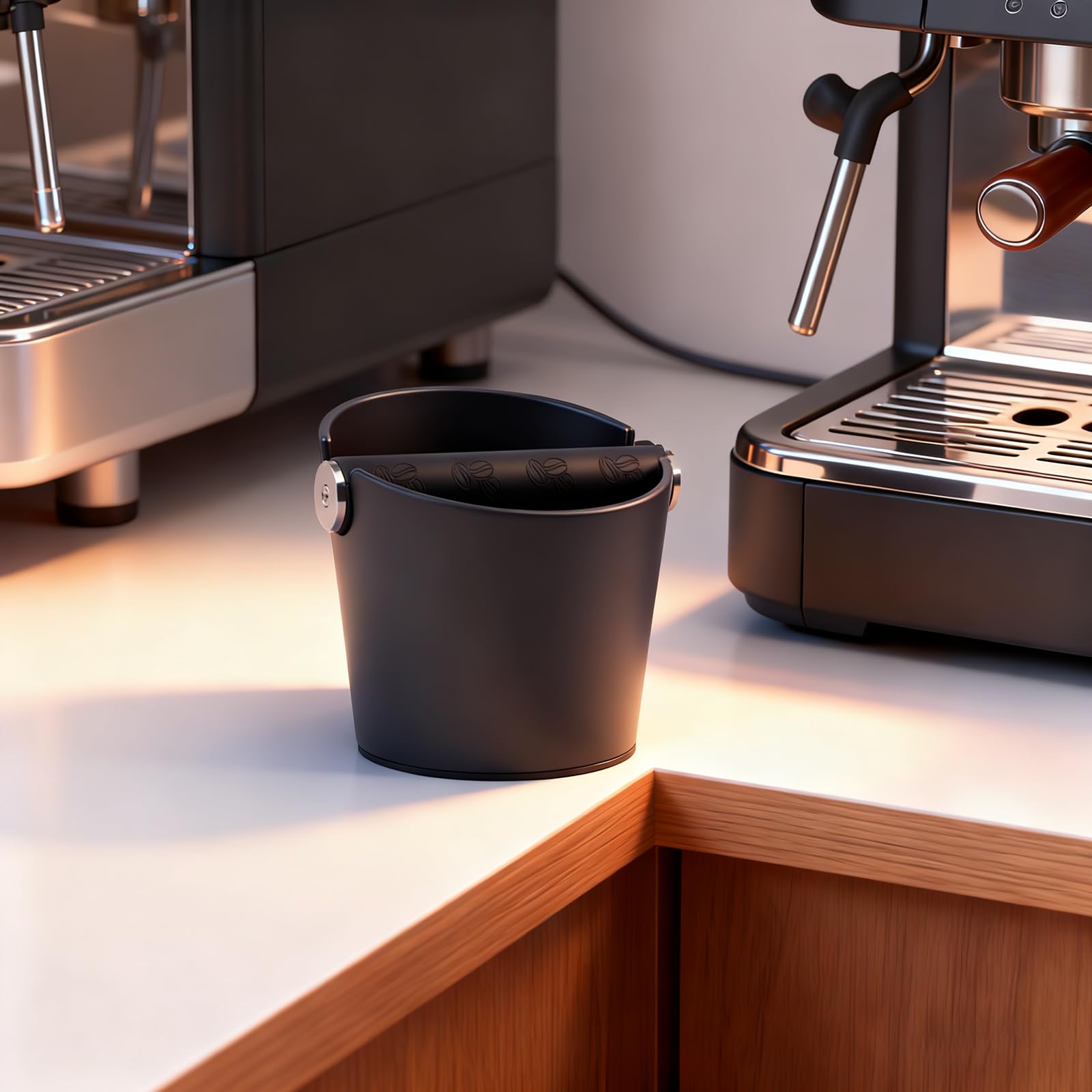 Récipient de frappe pour porte-filtre à expresso Knock Box avec barre de frappe amovible, récipient à café pour cuisine, bureau, café et bar, comme accessoire de barista - 5