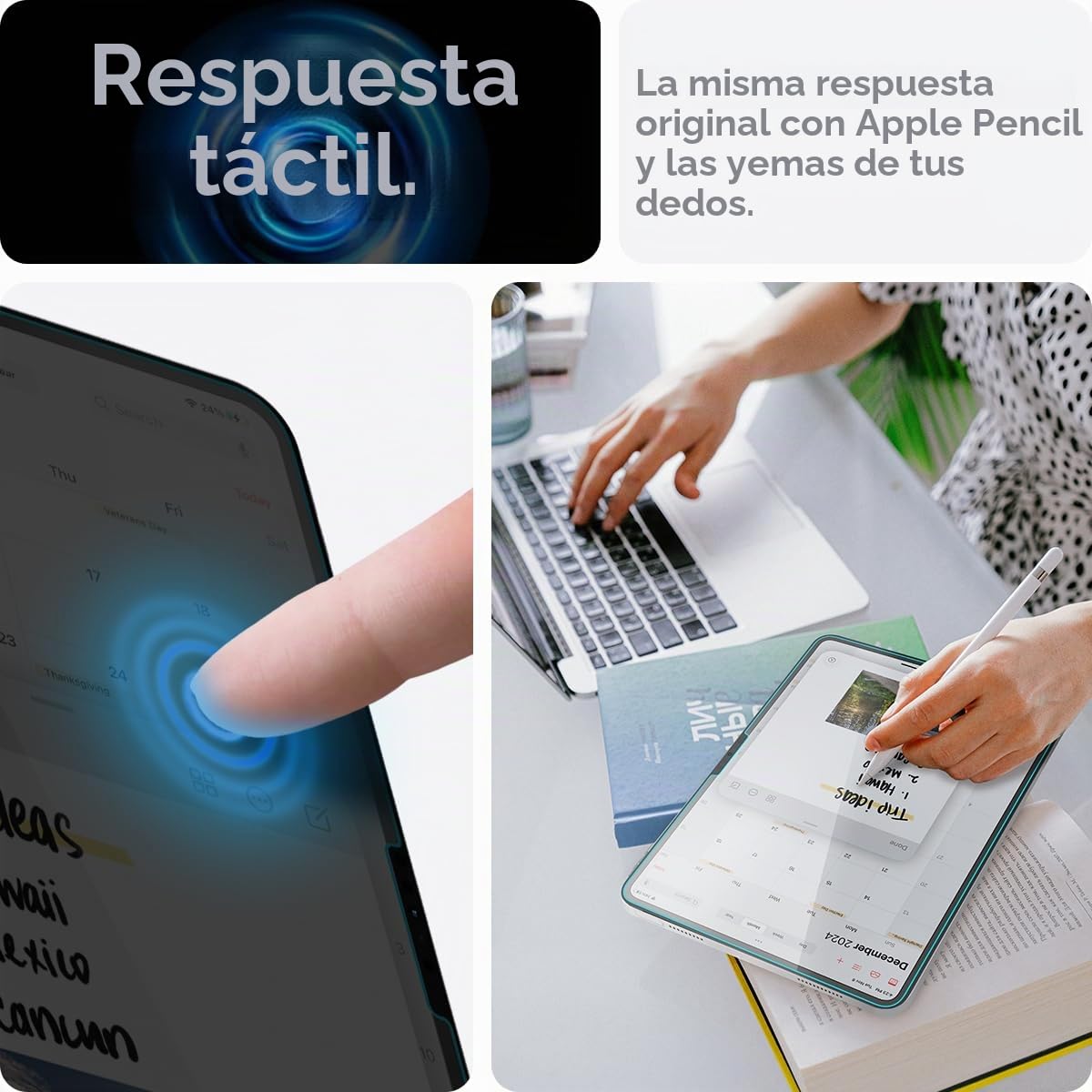Spigen Glas.tR EZ Fit Protector de Pantalla para iPad Pro 13 Pulgadas (M5, 2025, 8.ª generación; M4, 2024, 7.ª generación), 1 Unidad, Dureza 9H, Fácil Instalación, Alta Definición