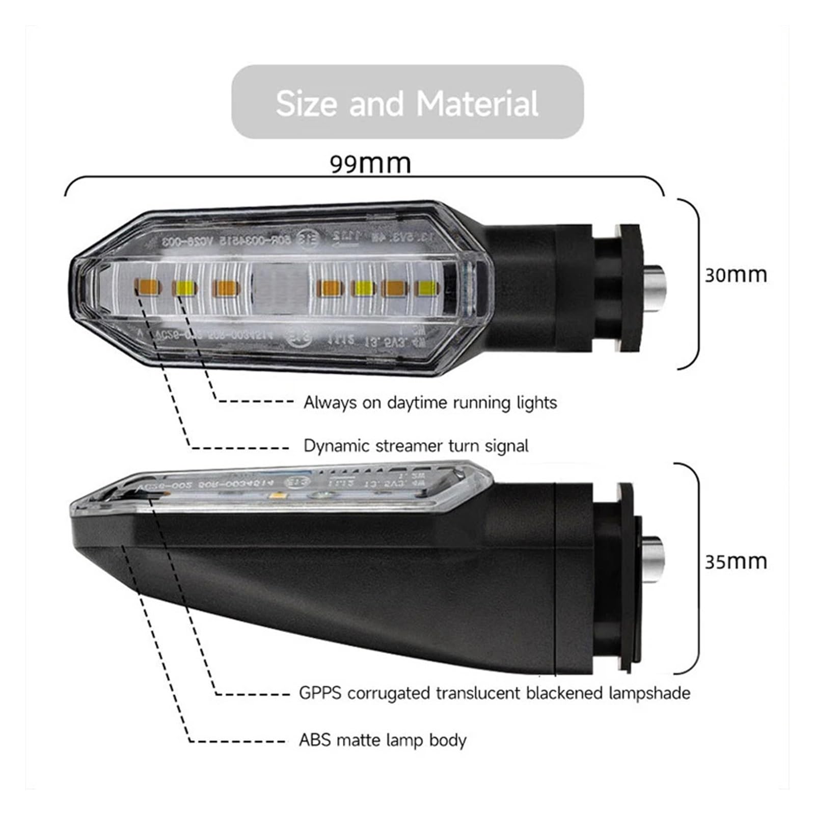 Indicatori direzione LED moto scorrono lampeggianti Indicatoris Motos