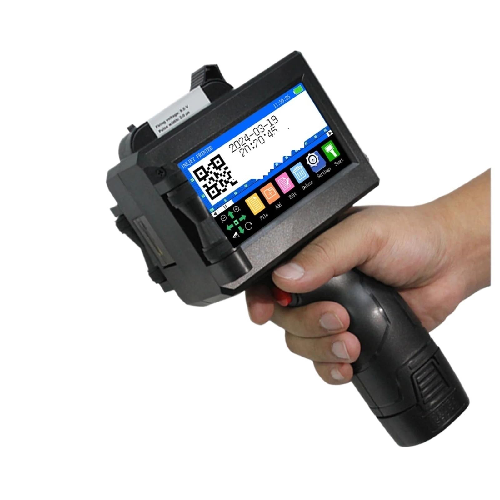 Merhovo One Color Inkjet Printer, 25.4Mm Handheld Inkjet Printer Portable Logo Counter Batch Number Qr Barcode Date Coding Machine