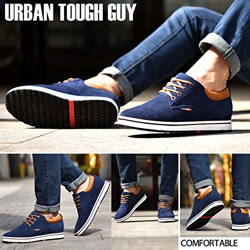 Image of CERYTHRINA Men's Taller Height Increasing Elevator Shoes 2.36'' Lace-up Flannelette Cowhide Leather Dress Shoes